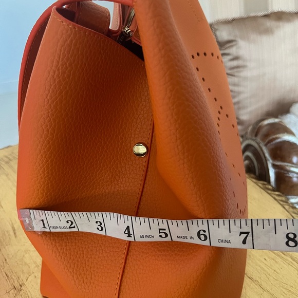 Leather orange women bag - Picture 8 of 11